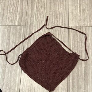 Free People Brown Crochet Crop Top